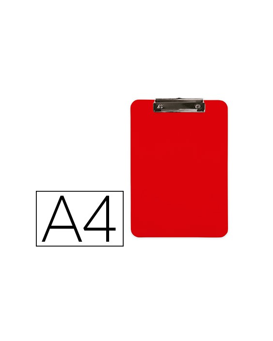 Portanotas q-connect plastico din a4 rojo 2,5mm