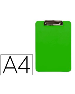 Portanotas q-connect plastico din a4 verde 2,5mm