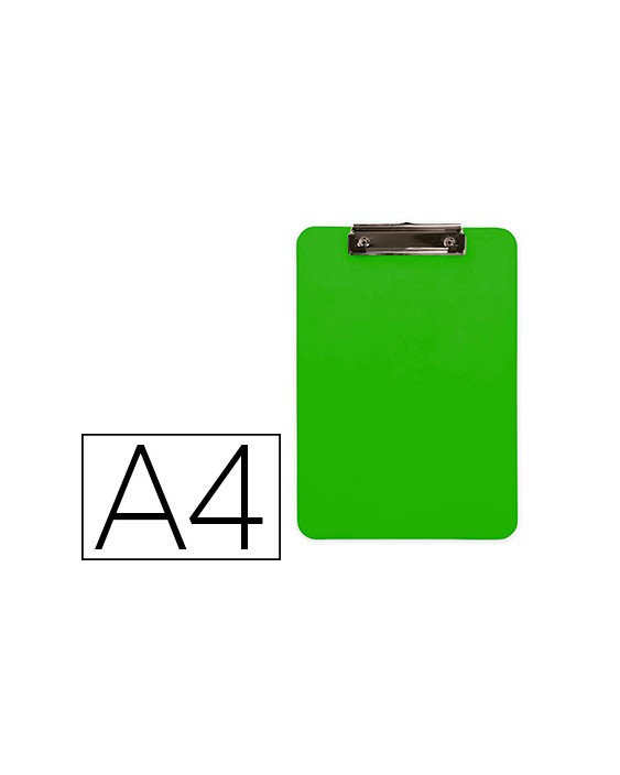 Portanotas q-connect plastico din a4 verde 2,5mm