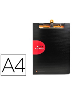 Carpeta exacompta exactive con tapa polipropileno negro con pinza y portaboligrafo din a4