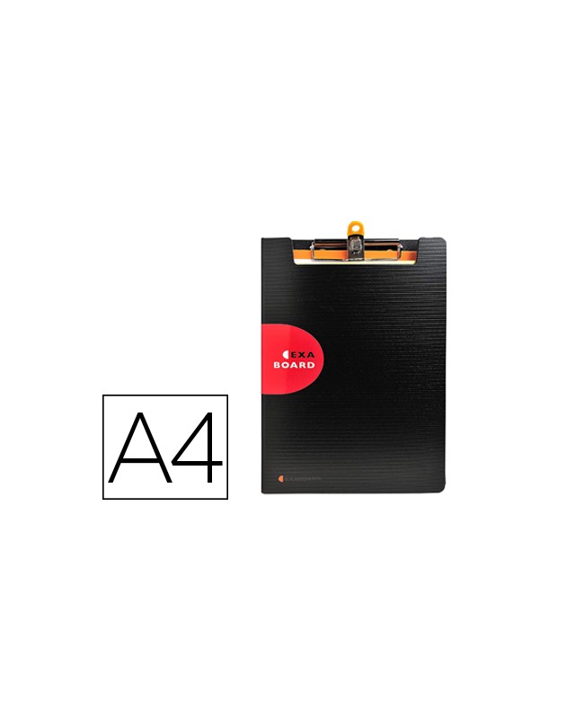 Carpeta exacompta exactive con tapa polipropileno negro con pinza y portaboligrafo din a4