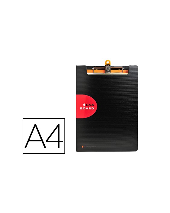 Carpeta exacompta exactive con tapa polipropileno negro con pinza y portaboligrafo din a4
