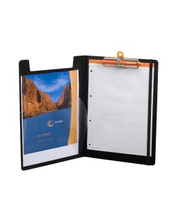 Carpeta exacompta exactive con tapa polipropileno negro con pinza y portaboligrafo din a4