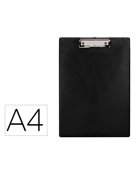 Portanotas q-connect plastico 50% reciclado din a4 negro grosor 2,1 mm