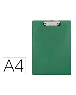 Portanotas q-connect plastico 50% reciclado din a4 verde oliva grosor 2,1 mm