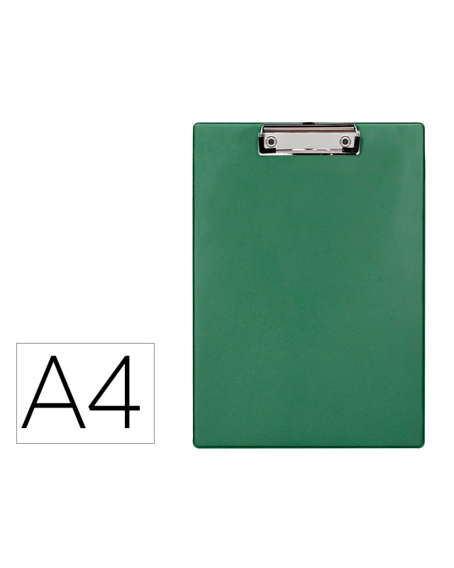 Portanotas q-connect plastico 50% reciclado din a4 verde oliva grosor 2,1 mm