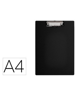 Carpeta q-connect miniclip superior din a4 plastico 50% reciclado negro grosor 2,1 mm