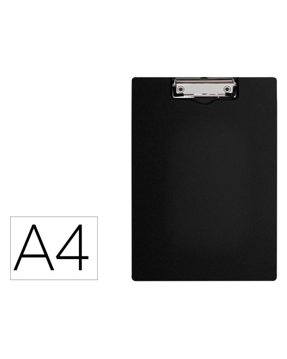 Carpeta q-connect miniclip superior din a4 plastico 50% reciclado negro grosor 2,1 mm