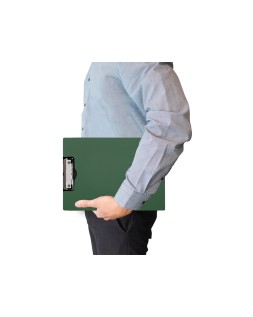 Carpeta q-connect miniclip superior din a4 plastico 50% reciclado verde oliva grosor 2,1 mm