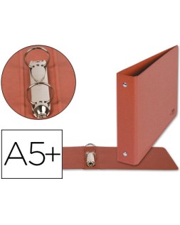 Carpeta de 2 anillas 25mm redondas liderpapel cuarto apaisado carton cuero