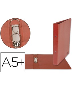 Carpeta de 2 anillas 25mm redondas liderpapel cuarto carton cuero