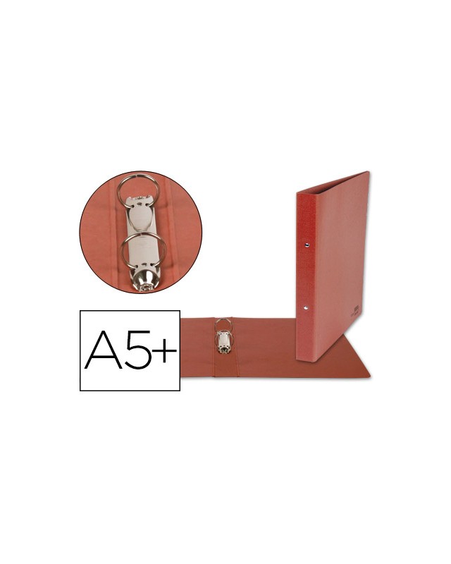 Carpeta de 2 anillas 25mm redondas liderpapel cuarto carton cuero