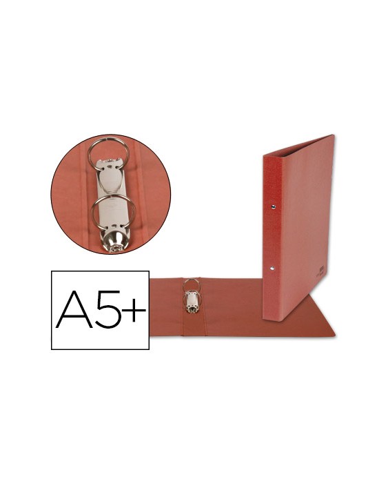 Carpeta de 2 anillas 25mm redondas liderpapel cuarto carton cuero