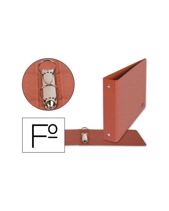Carpeta de 2 anillas 25mm redondas liderpapel folio apaisado carton cuero