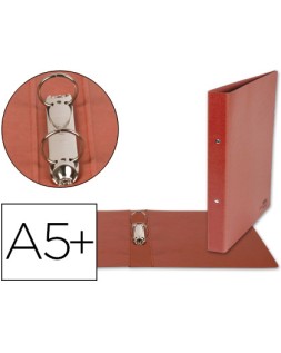 Carpeta de 2 anillas 40mm redondas liderpapel cuarto carton cuero