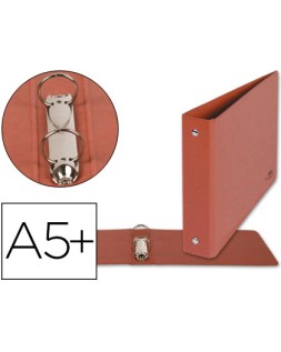 Carpeta de 2 anillas 40mm redondas liderpapel cuarto apaisado carton cuero