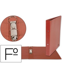 Carpeta de 2 anillas 40mm redondas liderpapel folio carton cuero