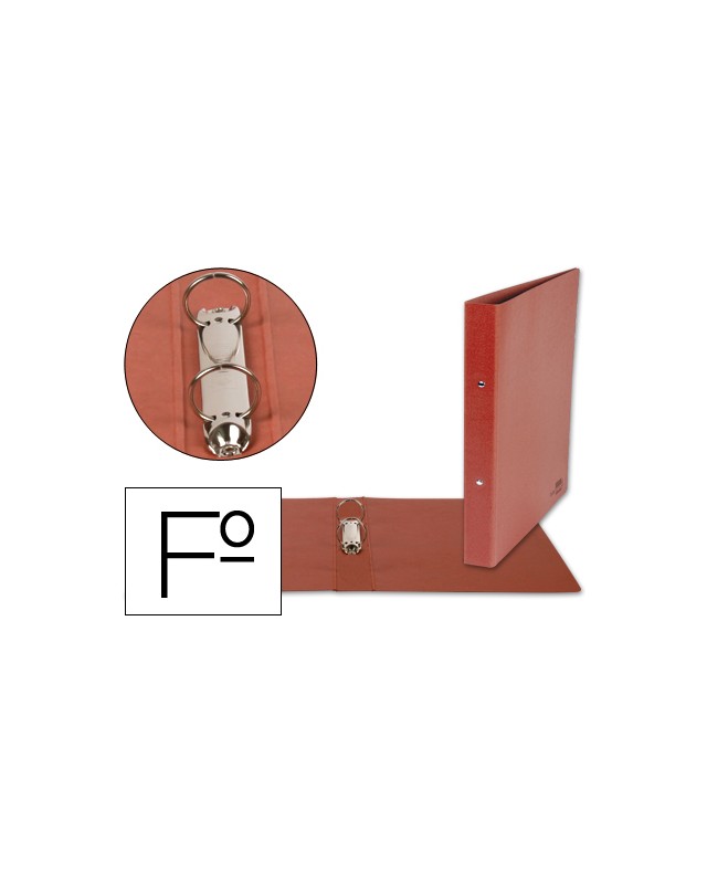 Carpeta de 2 anillas 40mm redondas liderpapel folio carton cuero