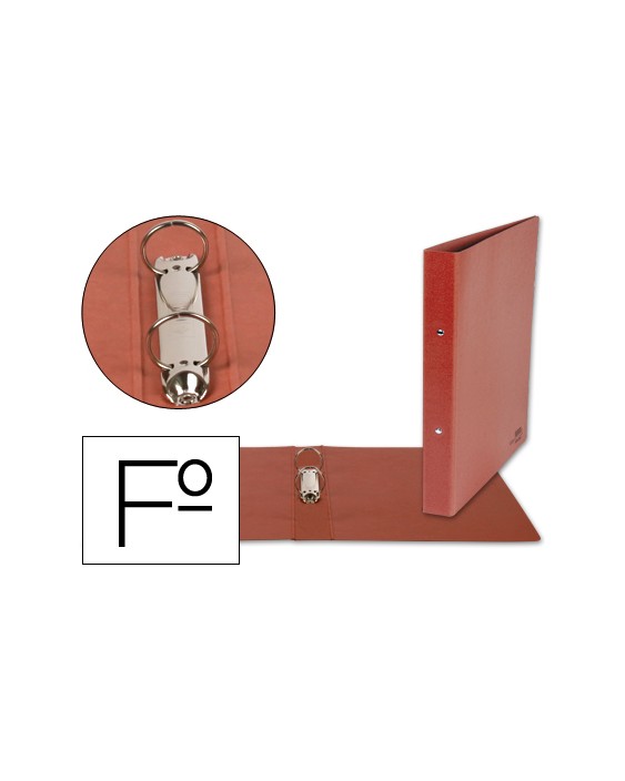 Carpeta de 2 anillas 40mm redondas liderpapel folio carton cuero