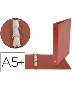 Carpeta de 4 anillas 25mm redondas liderpapel cuarto carton cuero