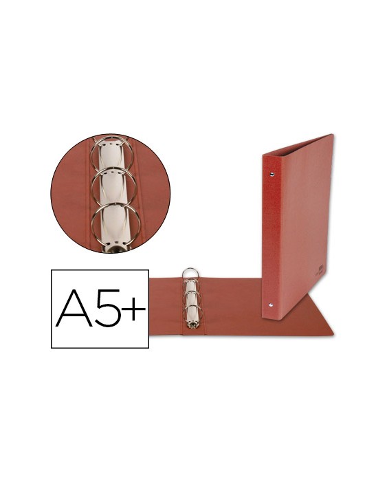 Carpeta de 4 anillas 25mm redondas liderpapel cuarto carton cuero