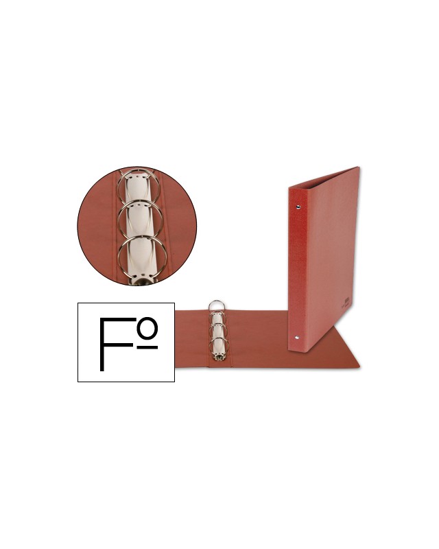 Carpeta de 4 anillas 25mm redondas liderpapel folio carton cuero