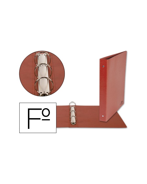 Carpeta de 4 anillas 25mm redondas liderpapel folio carton cuero