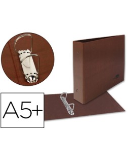 Carpeta de 2 anillas 25mm mixtas liderpapel cuarto apaisado carton cuero forrado compresor plastico