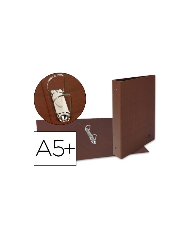Carpeta de 2 anillas 25mm mixtas liderpapel cuarto carton cuero forrado compresor plastico