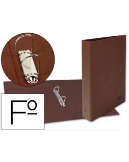 Carpeta de 2 anillas 25mm mixtas liderpapel folio carton cuero forrado compresor plastico