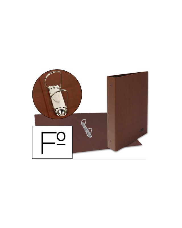 Carpeta de 2 anillas 25mm mixtas liderpapel folio carton cuero forrado compresor plastico