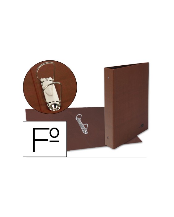 Carpeta de 2 anillas 25mm mixtas liderpapel folio carton cuero forrado compresor plastico