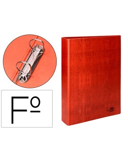 Carpeta de 2 anillas 40mm mixtas liderpapel folio carton cuero forrado compresor plastico
