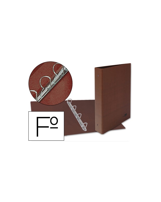 Carpeta de 4 anillas 40mm mixtas liderpapel folio carton cuero forrado compresor plastico