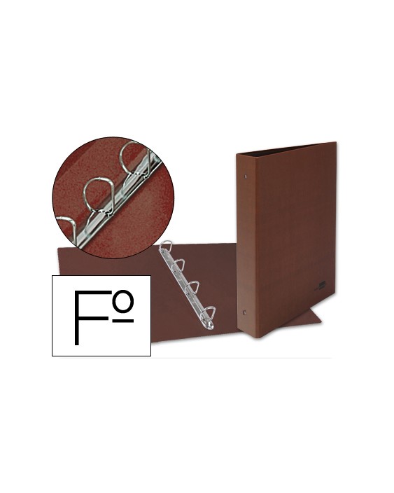 Carpeta de 4 anillas 40mm mixtas liderpapel folio carton cuero forrado compresor plastico