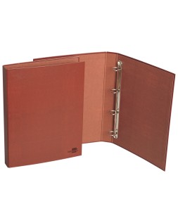 Carpeta de 4 anillas 40mm mixtas liderpapel folio carton cuero forrado compresor plastico