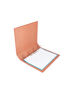 Carpeta de 4 anillas 40mm mixtas liderpapel folio carton cuero forrado compresor plastico