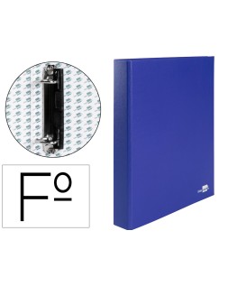 Carpeta de 2 anillas 25mm mixtas liderpapel folio carton forrado paper coat compresor plastico azul