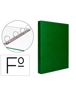 Carpeta de 4 anillas 25mm mixtas liderpapel folio cartonforrado paper coat verde