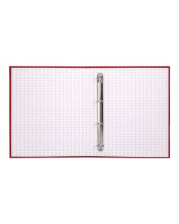 Carpeta de 4 anillas 25mm mixtas liderpapel folio carton forrado paper coat color rojo