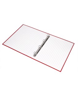 Carpeta de 4 anillas 25mm mixtas liderpapel folio carton forrado paper coat color rojo