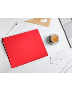 Carpeta de 4 anillas 25mm mixtas liderpapel folio carton forrado paper coat color rojo