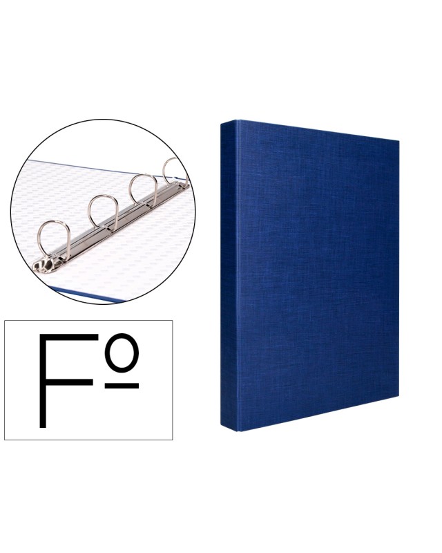 Carpeta de 4 anillas 25mm mixtas liderpapel folio carton forrado paper coat azul