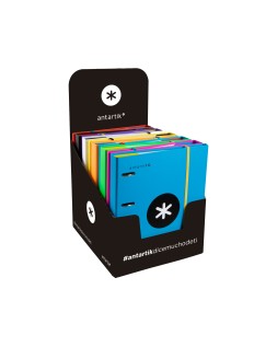 Carpeta con recambio antartik a4 cuadro 5mm forrada 4 anillas 40mm redondas con solapa colores surtidos