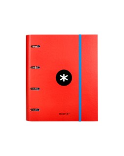 Carpeta con recambio antartik a4 cuadro 5mm forrada 4 anillas 40mm redondas con solapa colores surtidos