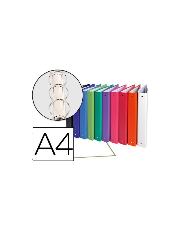 Carpeta de 4 anillas 30mm redondas exacompta a4 carton forrado colores surtidos