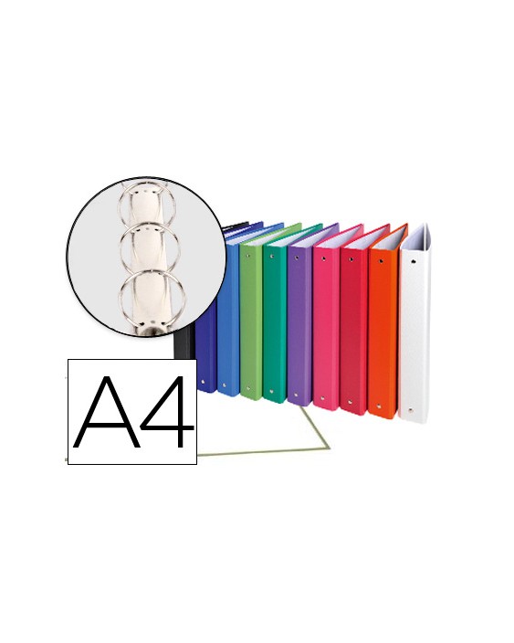 Carpeta de 4 anillas 30mm redondas exacompta a4 carton forrado colores surtidos