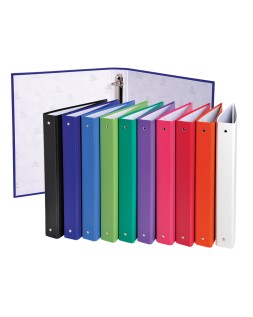 Carpeta de 4 anillas 30mm redondas exacompta a4 carton forrado colores surtidos