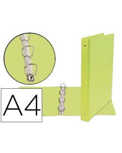 Carpeta de 4 anillas 25 mm mixtas liderpapel a4 carton forrado pvc verde