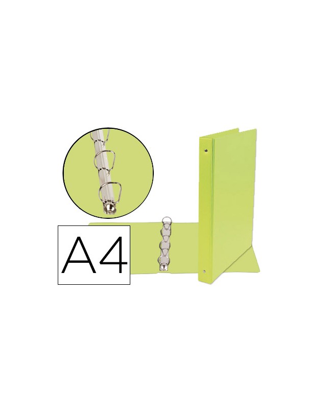 Carpeta de 4 anillas 25 mm mixtas liderpapel a4 carton forrado pvc verde